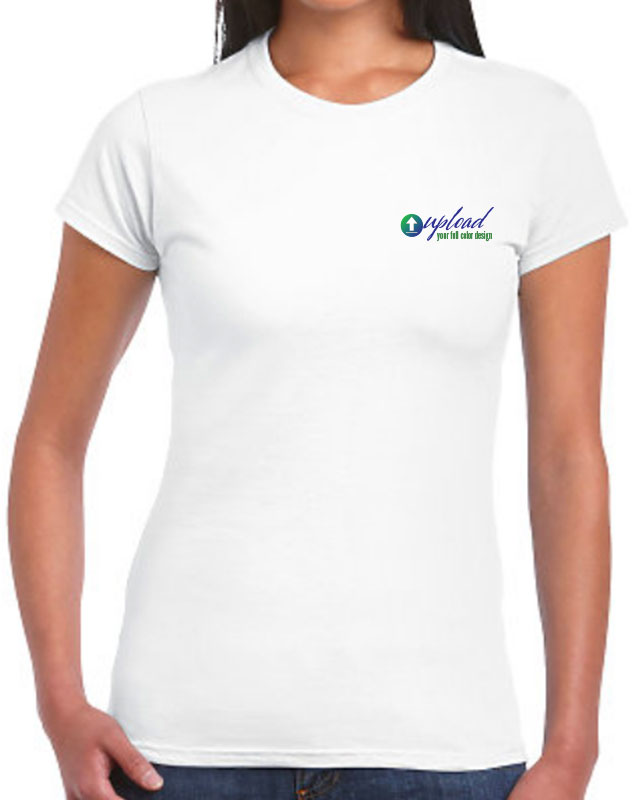 Custom Softstyle Ladies Tees with front left imprint