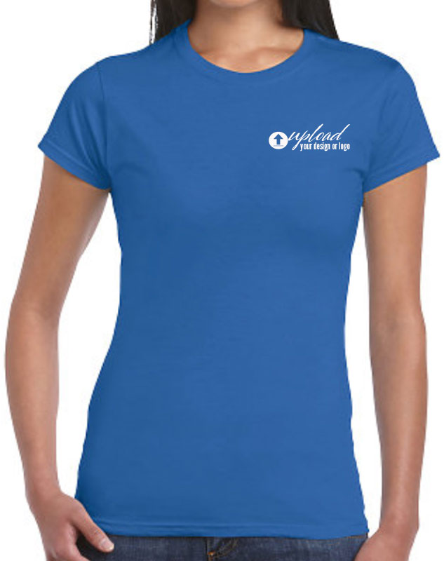 Custom Softstyle Ladies T-Shirts with front left imprint