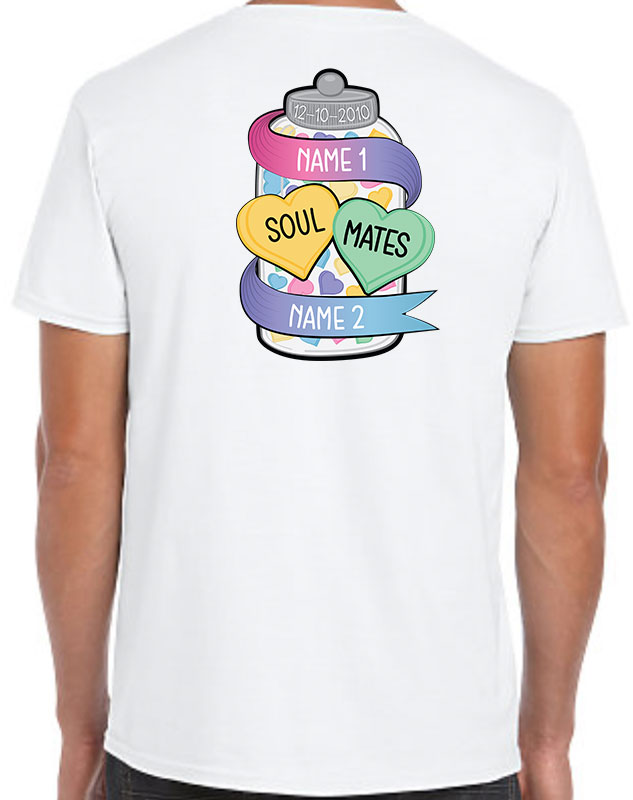 Personalized Soulmates Valentines Shirts with back imprint