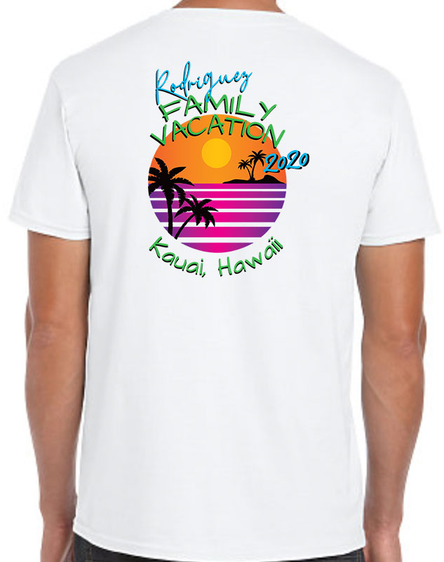 Personalized Tropical Family Vacation Shirts with back imprint