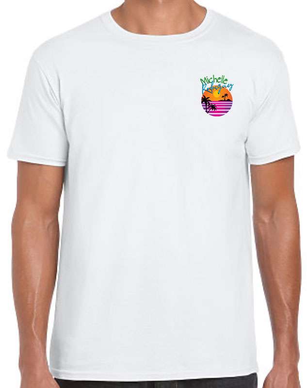 Personalized Tropical Family Vacation Shirts with front left imprint