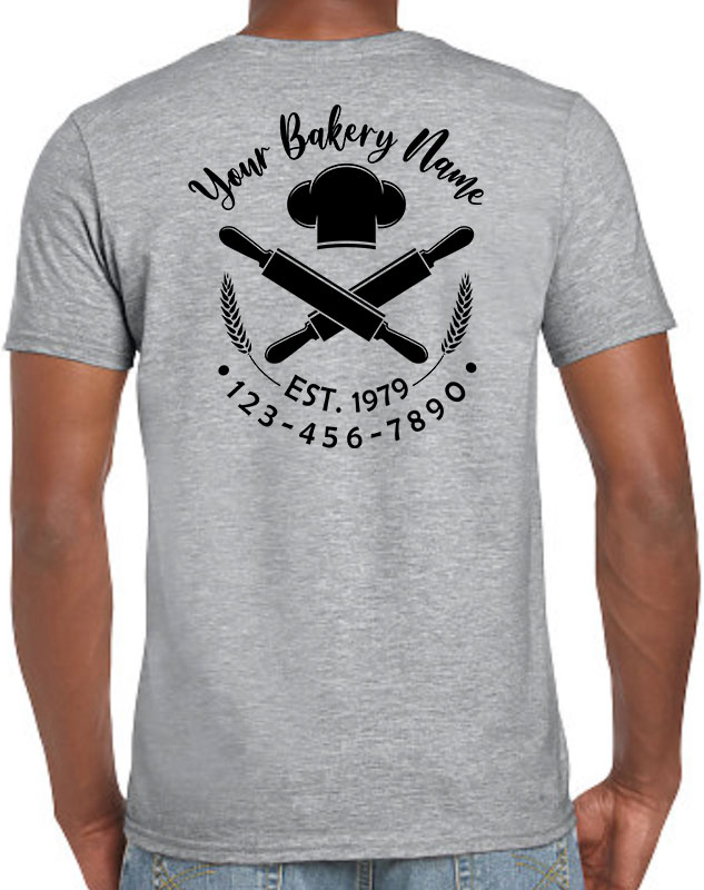 Bakery Chef Company Uniforms with Rolling Pin Logo