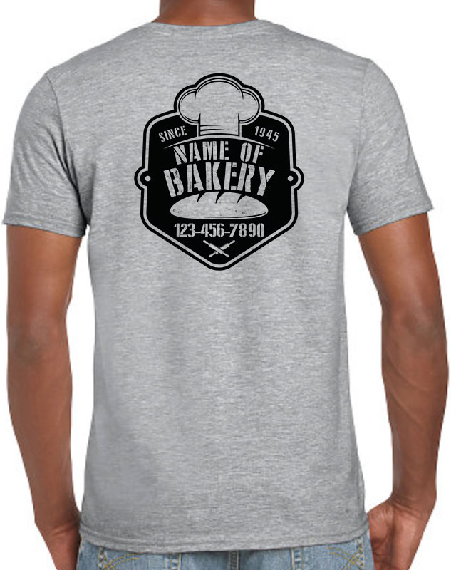 Custom Bakery Chef Company T-Shirts with back imprint