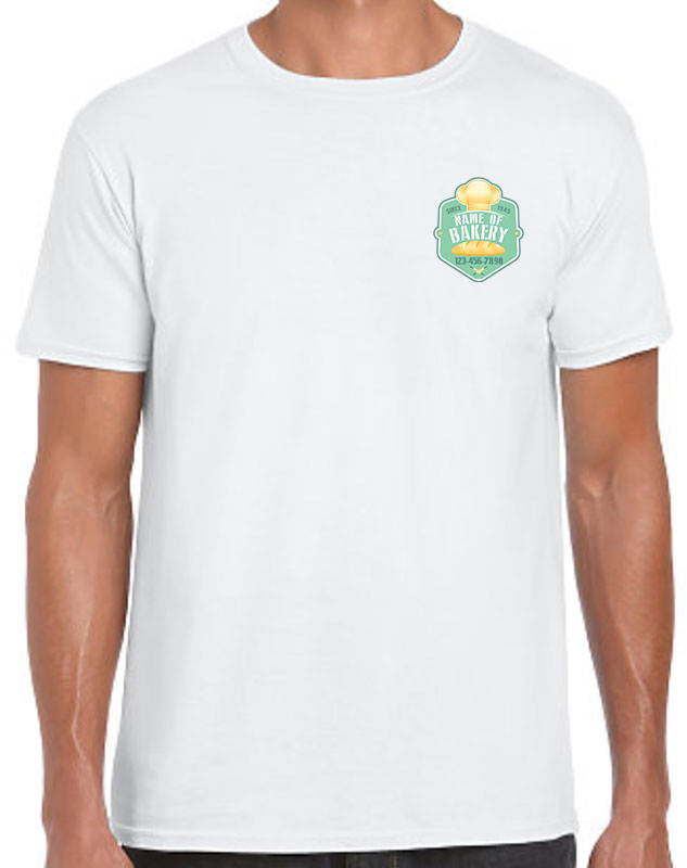 Bakery Chef Company T-Shirts with front left imprint