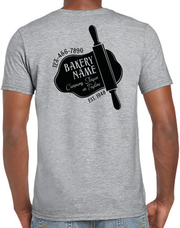 Personalized Bakery T-Shirt with back imprint