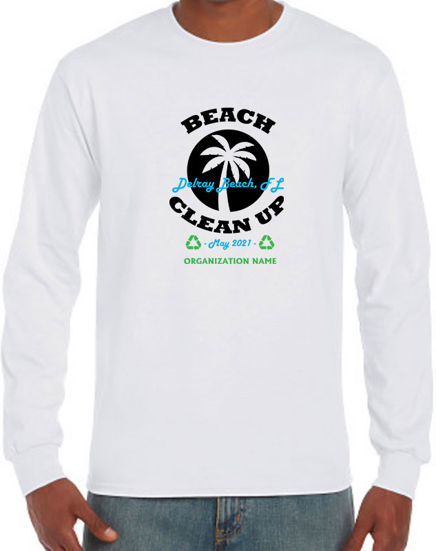 Long Sleeve Beach Clean Up Volunteer Shirts