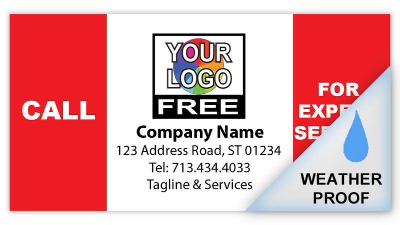 Call for Expert Service Label featuring red and blue text