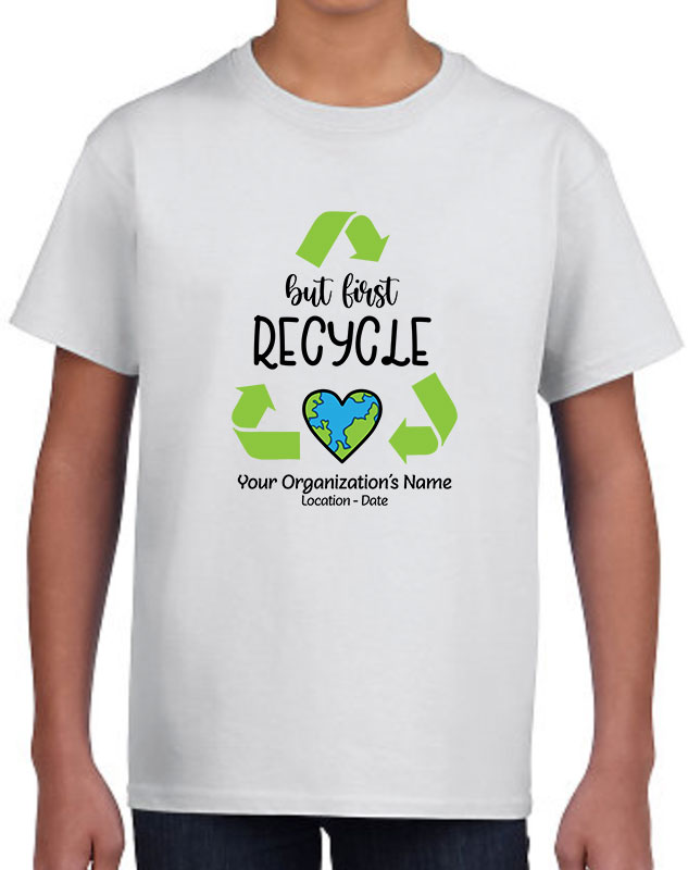 Recycle Awareness Custom Volunteer Youth Shirts