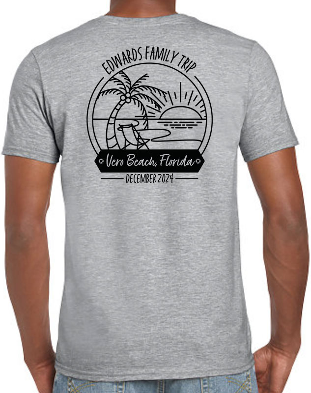 Personalized Beach Vacation Family Shirts with back imprint