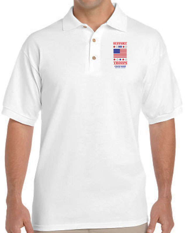 Support Our Troops American Flag Volunteer Polos
