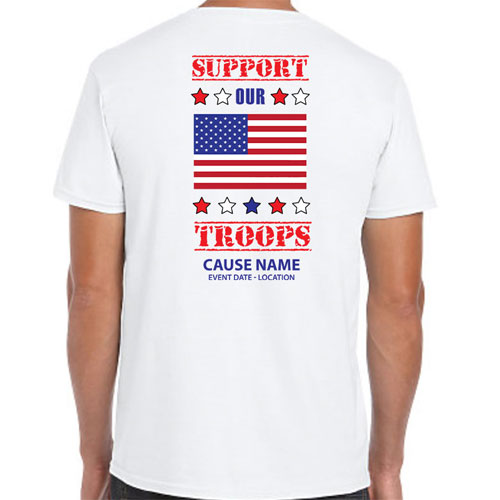 Support Our Troops American Flag Volunteer Shirts