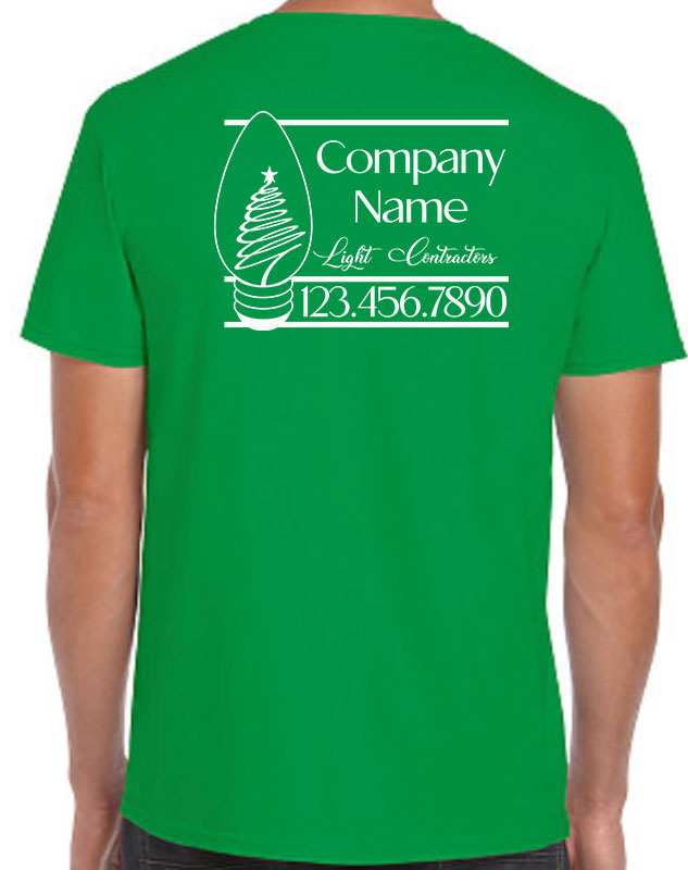 Holiday Lighting Installation Company Shirts with back imprint