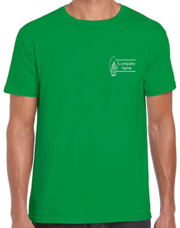 Holiday Lighting Installation Company Shirts with front left shirt