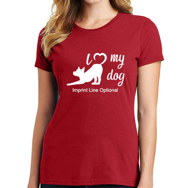 Ladies I Love My Dog Shirts with personalization
