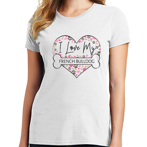 Ladies I Love My Dog Personalized Tees