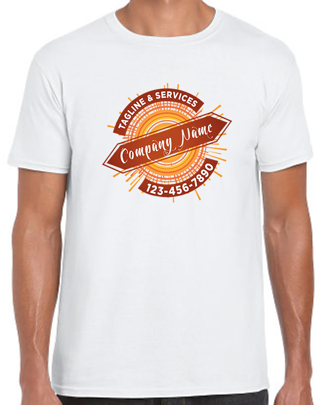 Personalized Company Work Shirts with orange logo