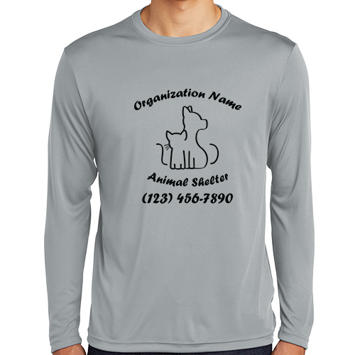 Long Sleeve Polyester Animal Shelter Organization T-Shirts