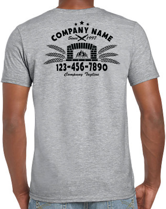 Personalized Red Brick Oven Bakery Uniforms with bak imprint