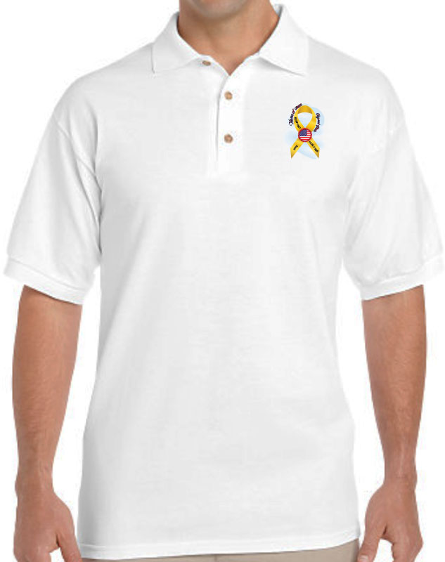 Support Our Troops Awareness Ribbon Volunteer Polo Shirts