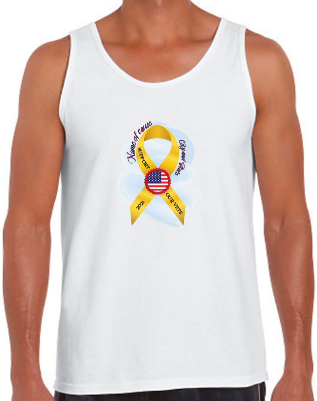 Support Our Troops Awareness Ribbon Volunteer Tank Top
