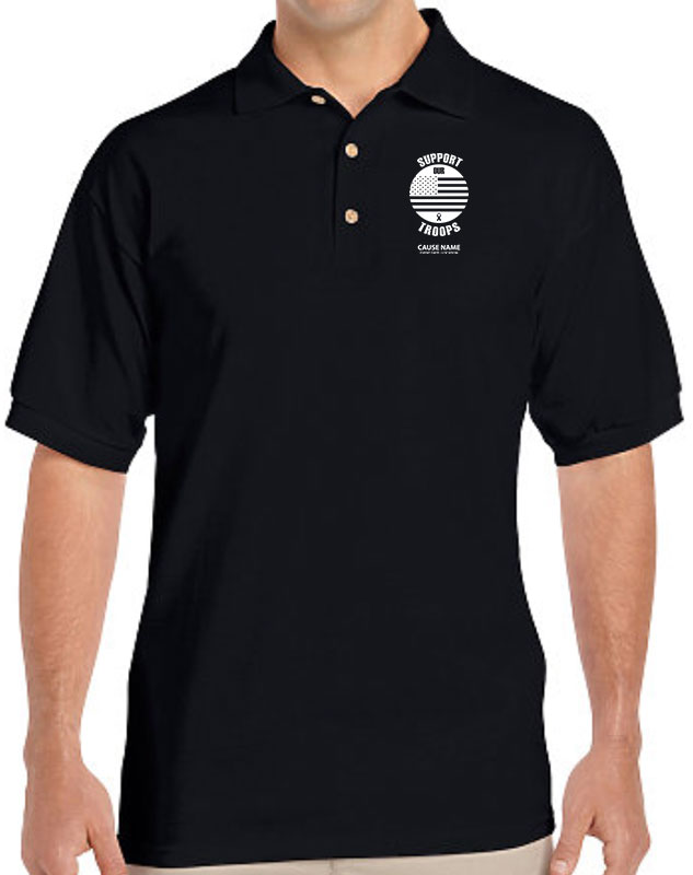 Personalized Support Our Troops Causes Volunteer Polo Shirts