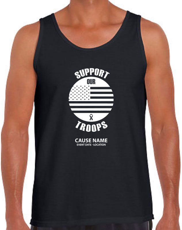 Mens Personalized Support Our Troops Causes Volunteer Tanks