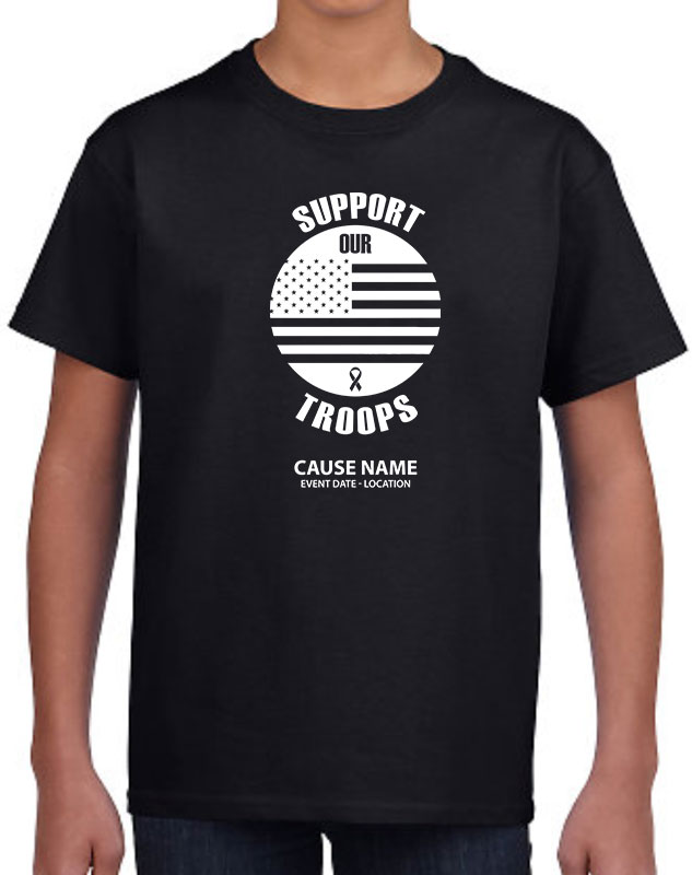 Personalized Support Our Troops Causes Youth Volunteer Shirts