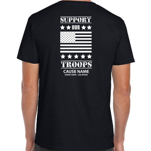 Personalized Support Our Troops American Flag Volunteer Shirts
