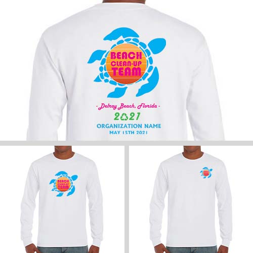 Long Sleeve Beach Clean Up Team Volunteer Shirts