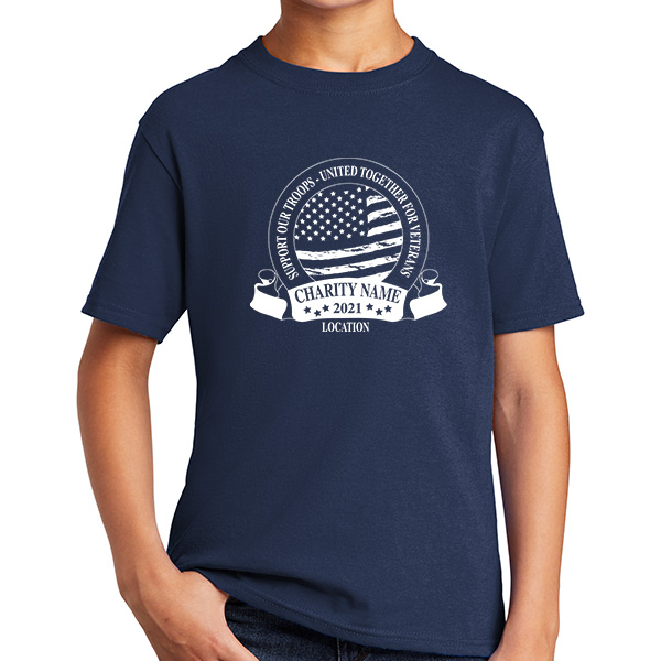 Youth American Veterans Badge Volunteer Shirts