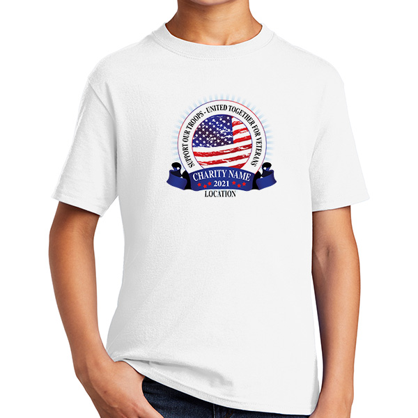 Personalized American Veterans Badge Volunteer Youth Shirts