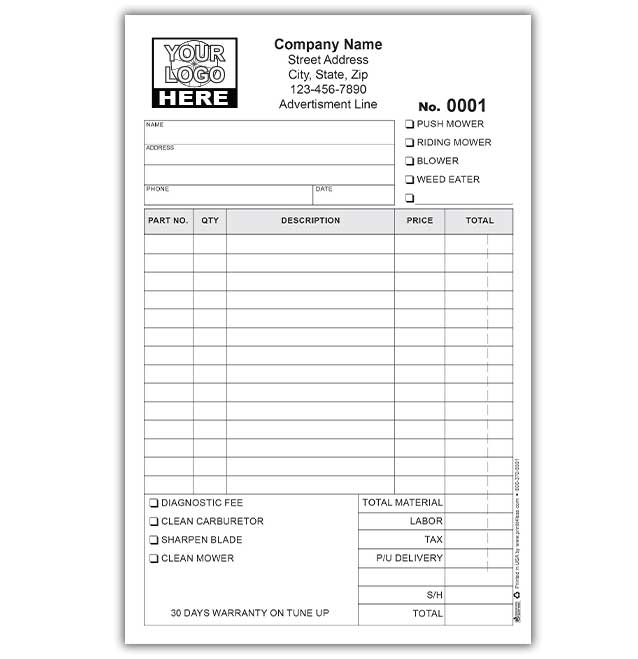 Lawn Mower Repair Form in black