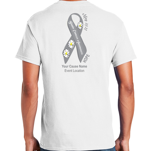 Brain Cancer Awareness Ribbon Charity Shirts