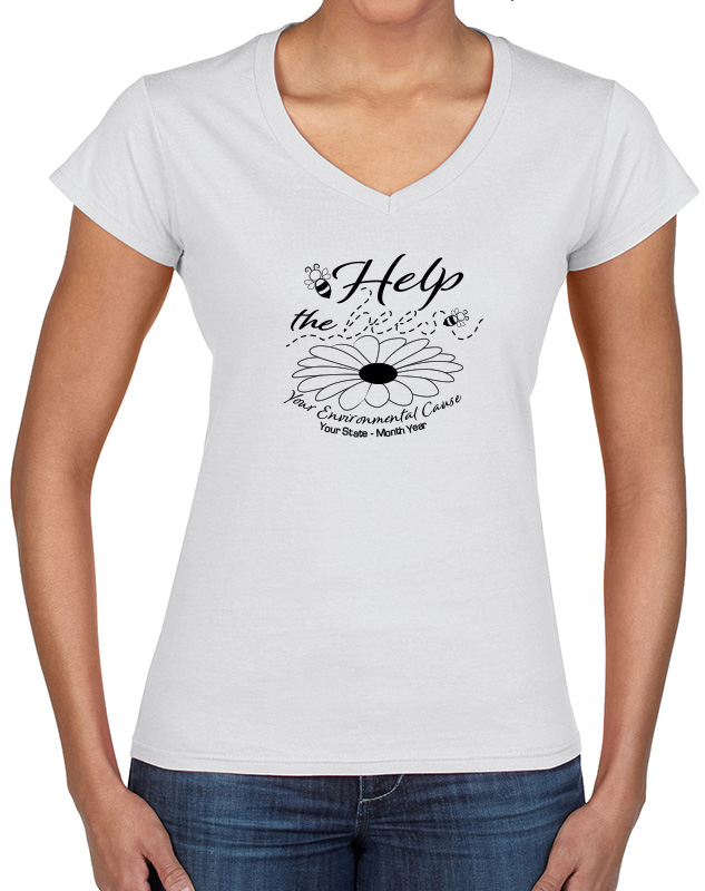 Ladies Help The Bees Volunteer V-Neck Shirts for a Cause