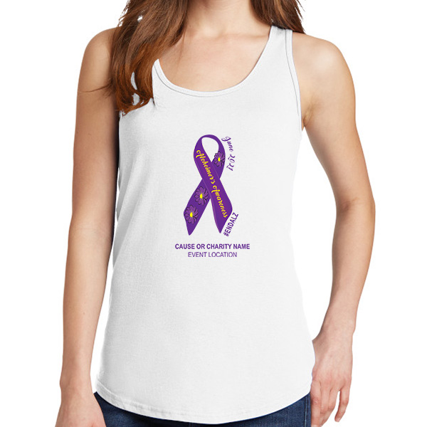 Ladies Alzheimer Awareness Ribbons Charity Tank Tops