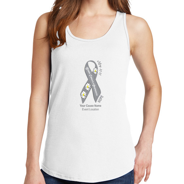 Ladies Brain Cancer Awareness Ribbon Charity Tank Tops