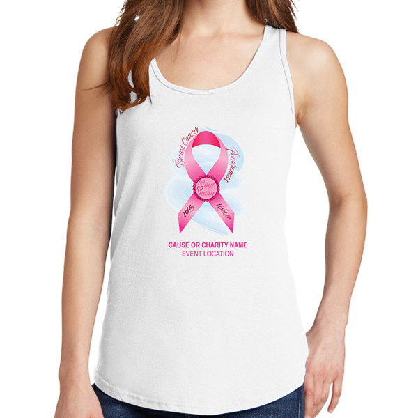 Ladies Pink Ribbon Cancer Awareness Charity Tank Top Shirts
