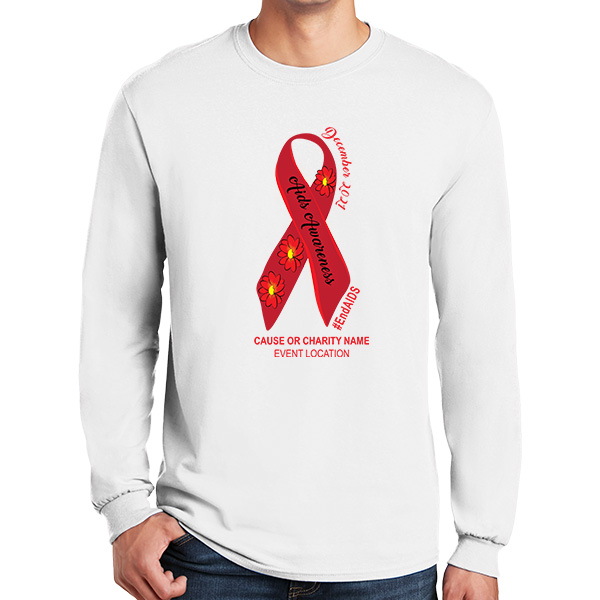 Aids Awareness Ribbon Charity Shirts | Printit4less