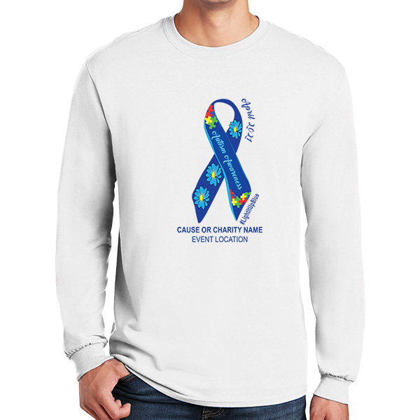 Long Sleeve Autism Awareness Ribbon Charity Shirts