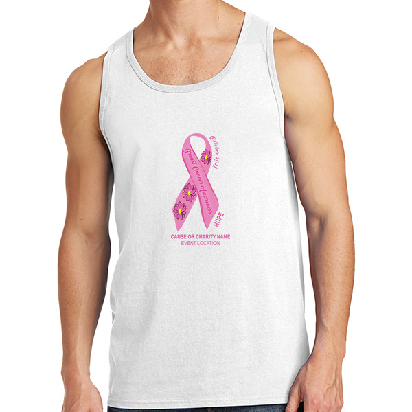 Mens Breast Cancer Awareness Ribbon Charity Tank Tops