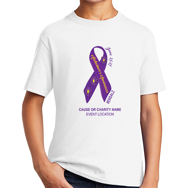 Alzheimer Awareness Ribbons Charity Youth Shirts