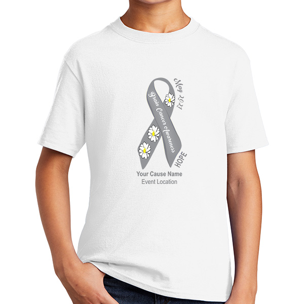 Brain Cancer Awareness Ribbon Charity Youth Shirts