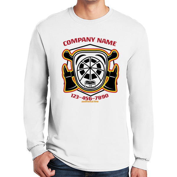 FDNY Licensed Long Sleeve T-Shirt – Red, 100% Cotton, Men's XL – New York Fireman