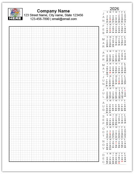 Calendar Notepad Grid | PrintIt4Less